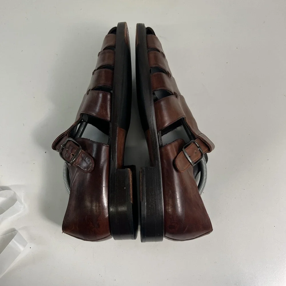 Mezlan Shoes Mens Size 10 M Brown Leather Diablo Fisherman Sandals Buckle